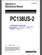 Komatsu PC138US-2 HYDRAULIC EXCAVATOR Operation and Maintenance Manual(UEAM003300)