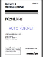 Komatsu PC210LCi-10 HYDRAULIC EXCAVATOR Operation and Maintenance Manual(UENAM01153)