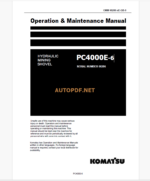 KOMATSU PC4000E-6 HYDRAULIC EXCAVATOR DUMP TRUCK Operation and Maintenance Manual(GZEAM8273-1)