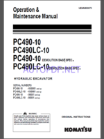 Komatsu PC490-10,PC490LC-10,PC490-10,PC490LC-10 HYDRAULIC EXCAVATOR Operation Maintenance Manual(UENAM00873)