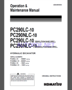 Komatsu PC290LC-10,PC290NLC-10,PC290LC-10,PC290NLC-10 HYDRAULIC EXCAVATOR Operation Maintenance Manual(UENAM00854)