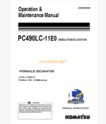 KOMATSU PC490LC-11E0 HYDRAULIC EXCAVATOR DUMP TRUCK Operation and Maintenance Manual(UENAM02030)