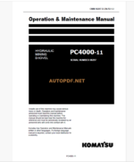 KOMATSU PC4000-11 HYDRAULIC EXCAVATOR Operation and Maintenance Manual(GZEAM08297-0)