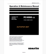 KOMATSU PC4000-11 HYDRAULIC EXCAVATOR Operation and Maintenance Manual(GZEAM8292)