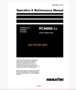 KOMATSU PC4000-11 HYDRAULIC EXCAVATOR Operation and Maintenance Manual(GZEAM8287-0)