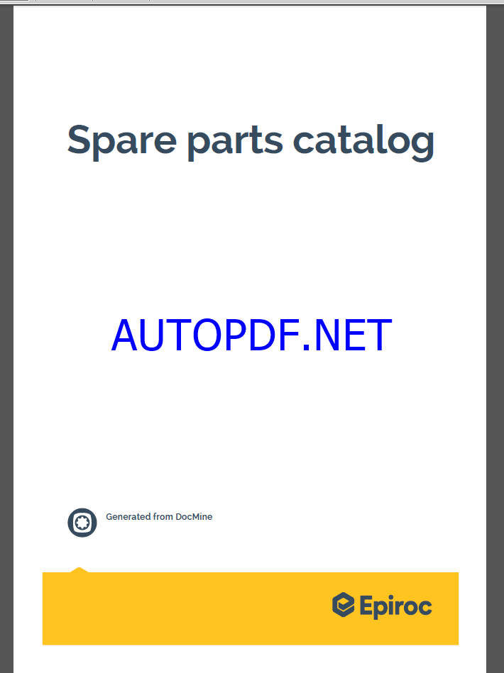 Epiroc Boltec E10 Spare parts catalog