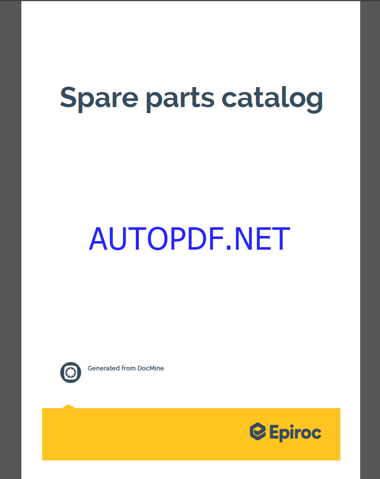 Epiroc Boltec L D Spare parts catalog