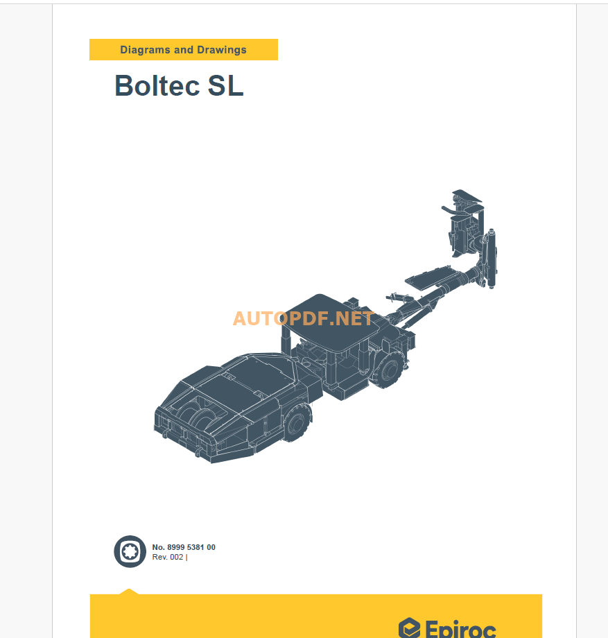 Epiroc Boltec SL Diagrams and Drawings Manual