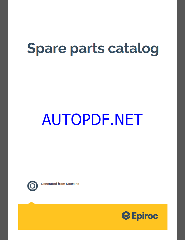 Epiroc Charging Rig Avatel Spare parts catalog