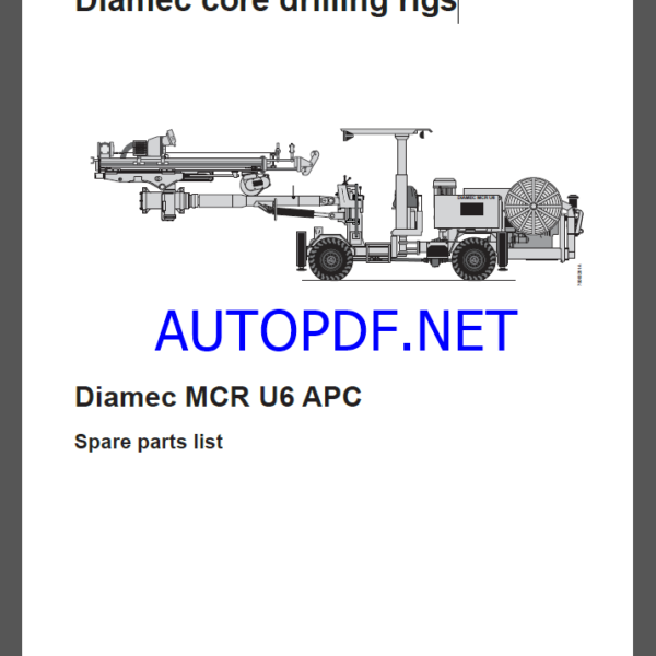 Epiroc Diamec MCR U6 APC Spare parts catalog