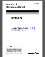 Komatsu PC130-7K HYDRAULIC EXCAVATOR Operation and Maintenance Manual(UEAM003603)