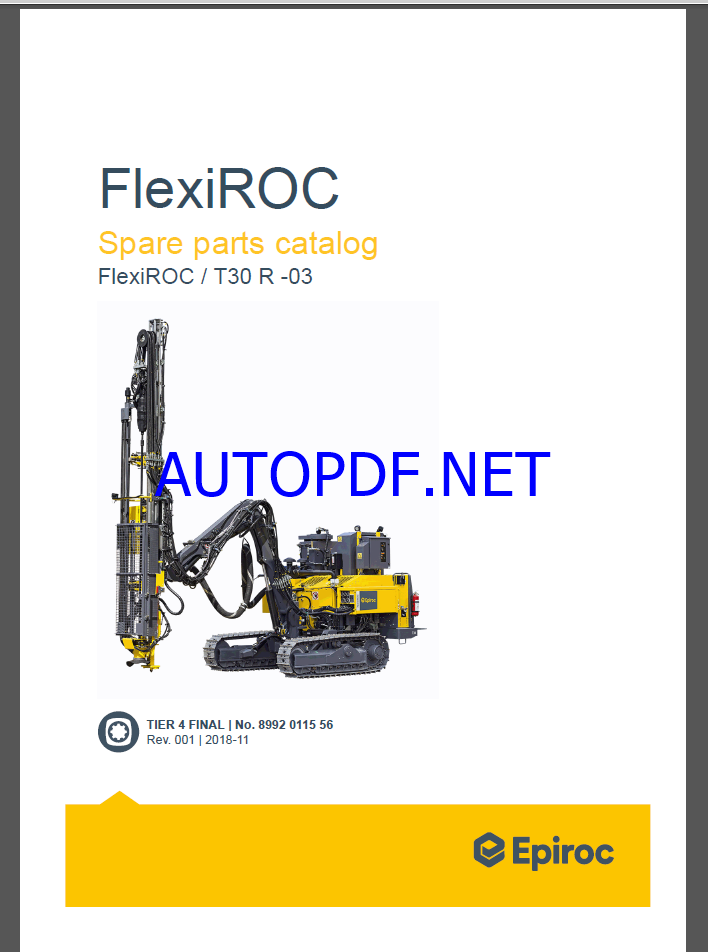 Epiroc FlexiROC T30 R-03 Spare parts catalog