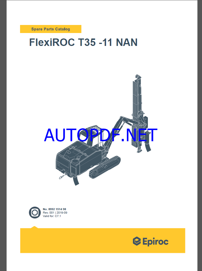 Epiroc FlexiROC T35 -11 NAN Spare parts catalog