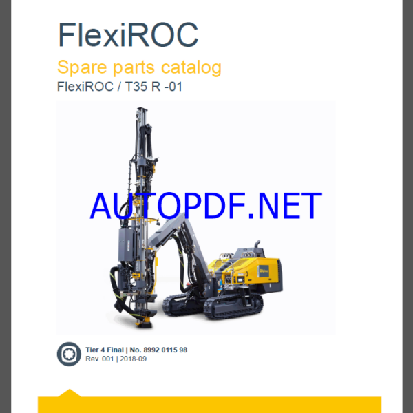 Epiroc FlexiROC T35 R -01 Spare parts catalogEpiroc FlexiROC T35 R -01 Spare parts catalog