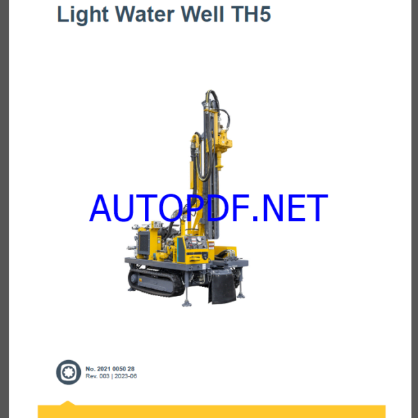 Epiroc Light Water Well TH5 Spare parts catalog