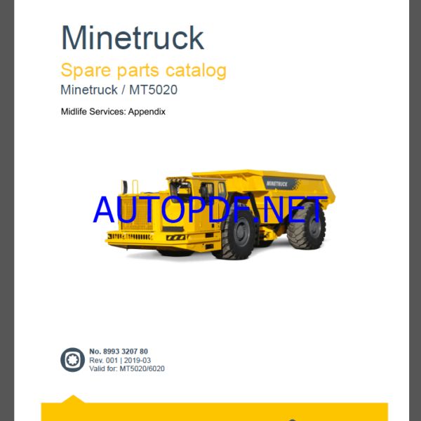 Epiroc Minetruck MT5020 Spare parts catalog