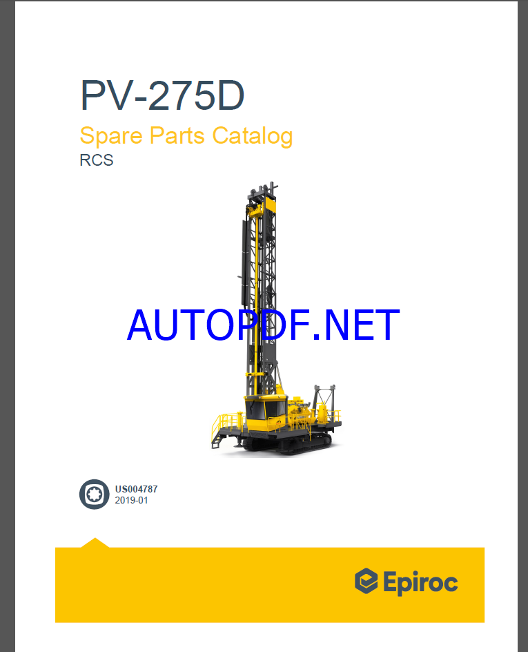 Epiroc Pit Viper PV-275D RCS Spare parts catalog