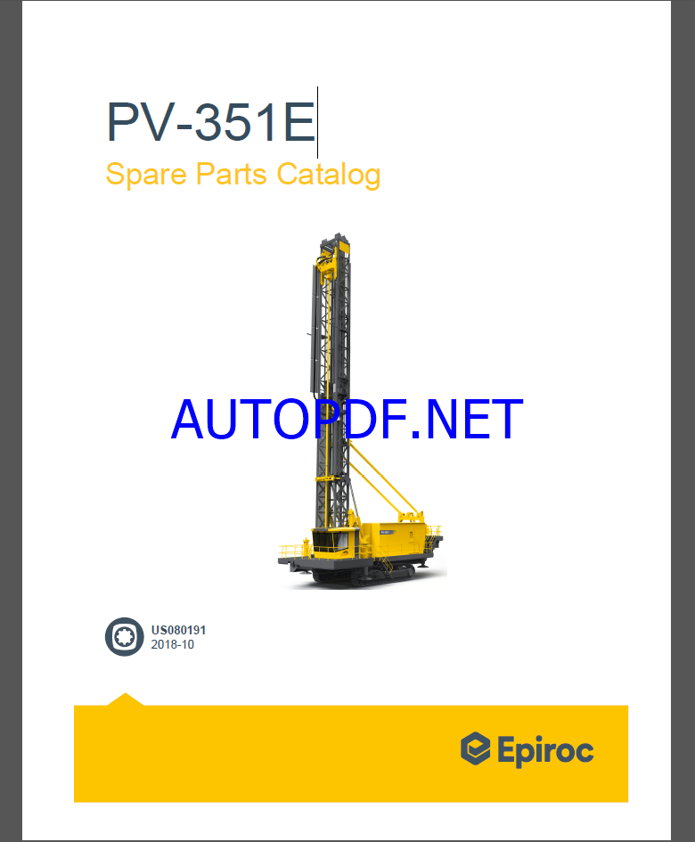 Epiroc Pit Viper PV-351E Spare parts catalog