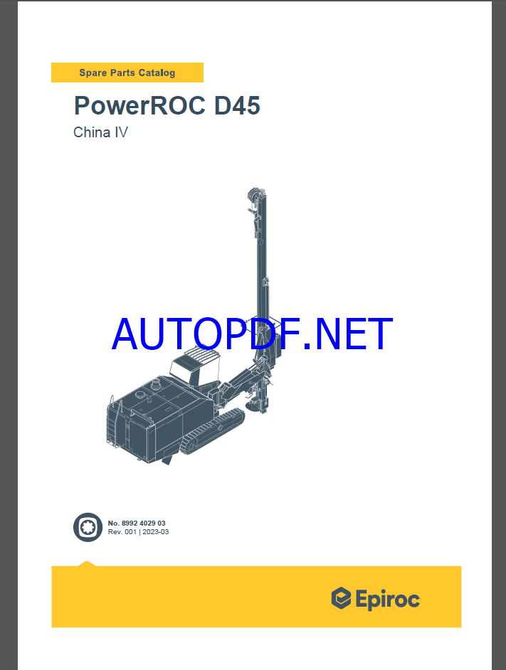 Epiroc PowerROC D45 China IV Spare parts catalog