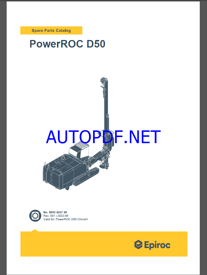 Epiroc PowerROC D50 Spare parts catalog