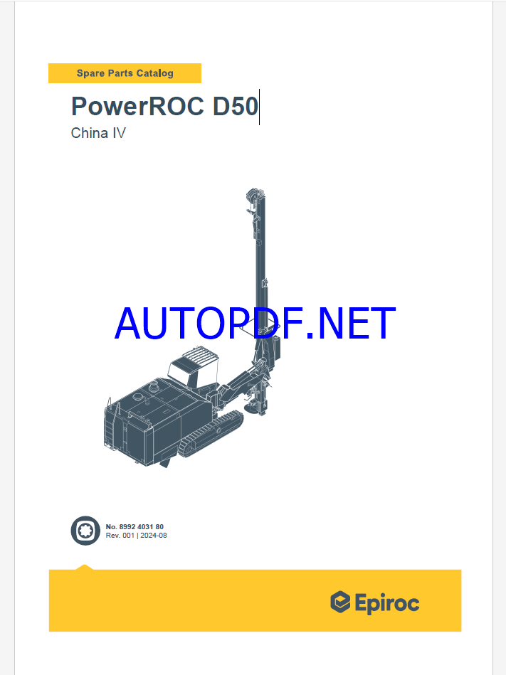 Epiroc PowerROC D50 China IV Spare parts catalog