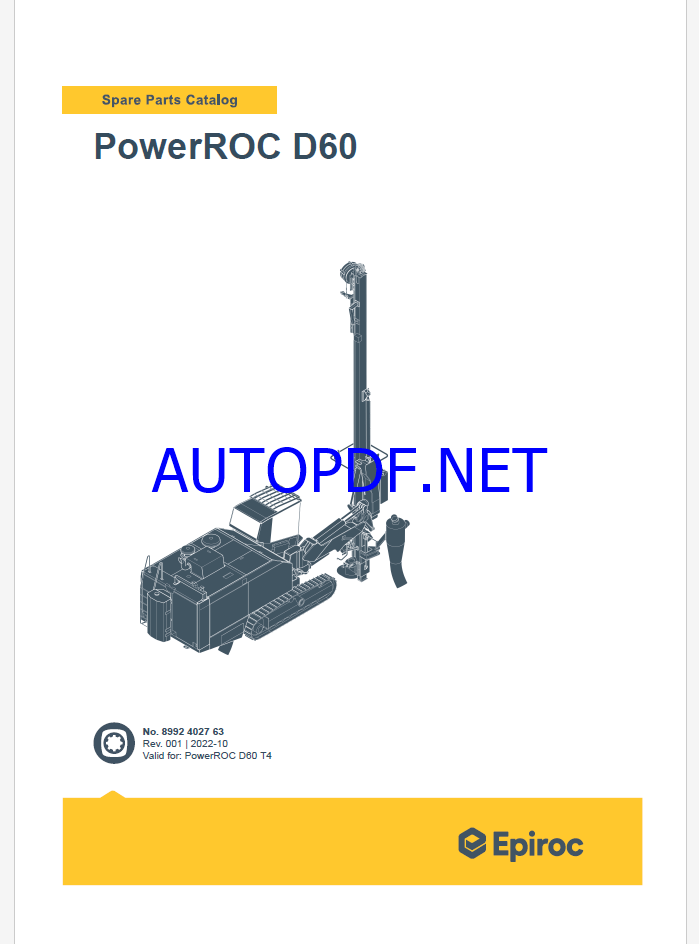 Epiroc PowerROC D60 Spare parts catalog