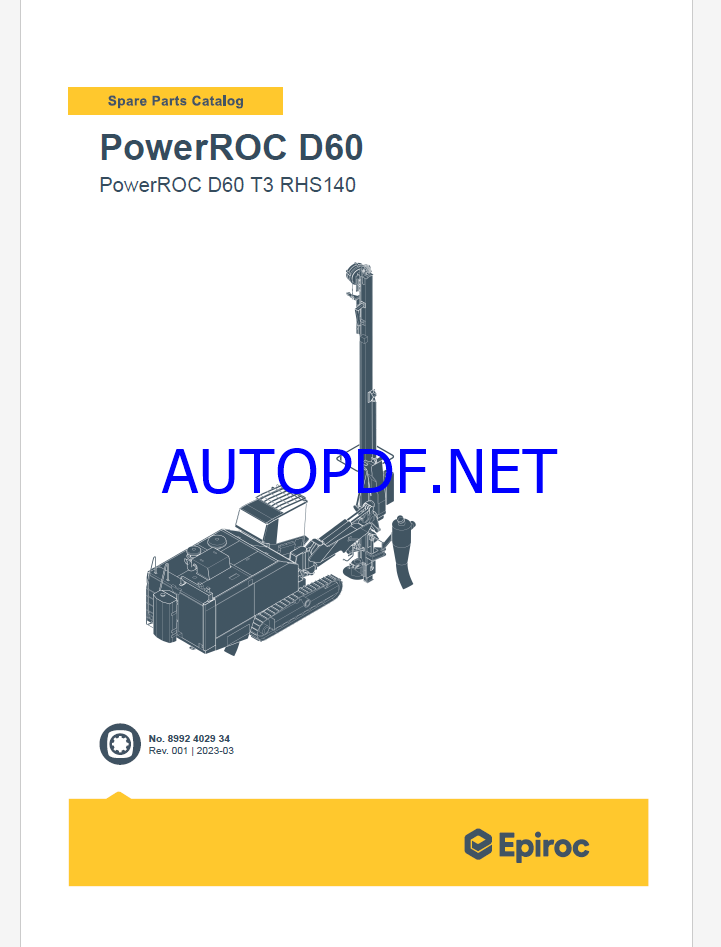 Epiroc PowerROC D60 T3 RHS140 Spare parts catalog