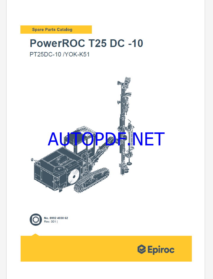 Epiroc PowerROC T25 DC -10 YOK-K51 Spare parts catalog