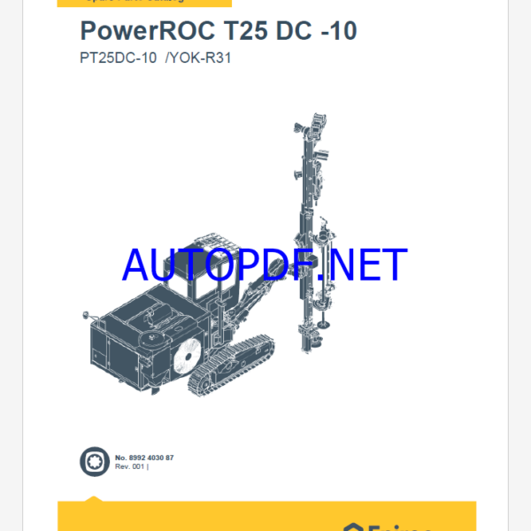 Epiroc PowerROC T25 DC -10SF YOK-R31 Spare parts catalog