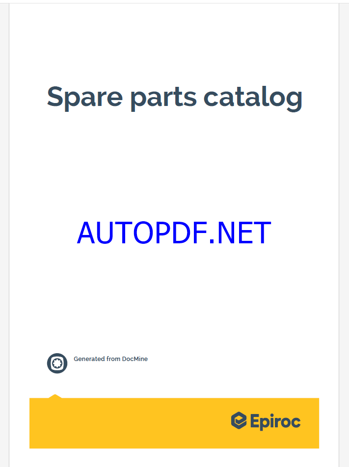 Epiroc Robbins 73RVF C Spare parts catalog