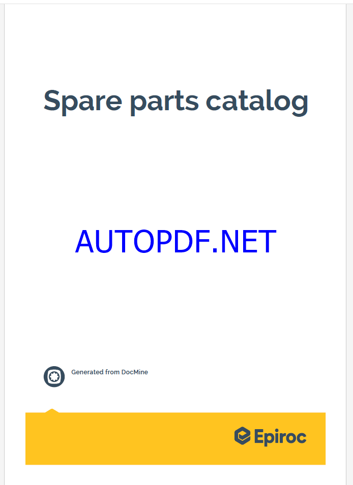 Epiroc Robbins 123RVF C Spare parts catalog