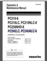 Komatsu PC210-8,PC210LC,PC210NLC-8,PC230NHD-8,PC240LC,PC240NLC-8 HYDRAULIC EXCAVATOR Operation and Maintenance Manual(UEAM004904)