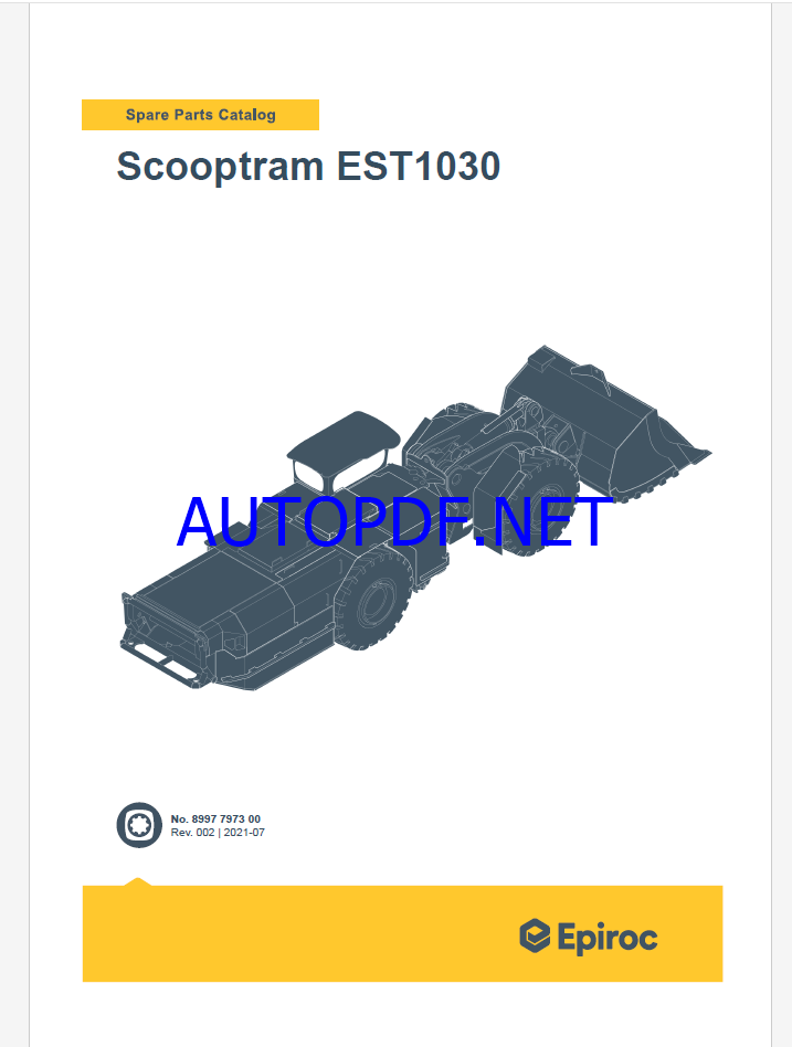 Epiroc Scooptram EST1030 Spare parts catalog