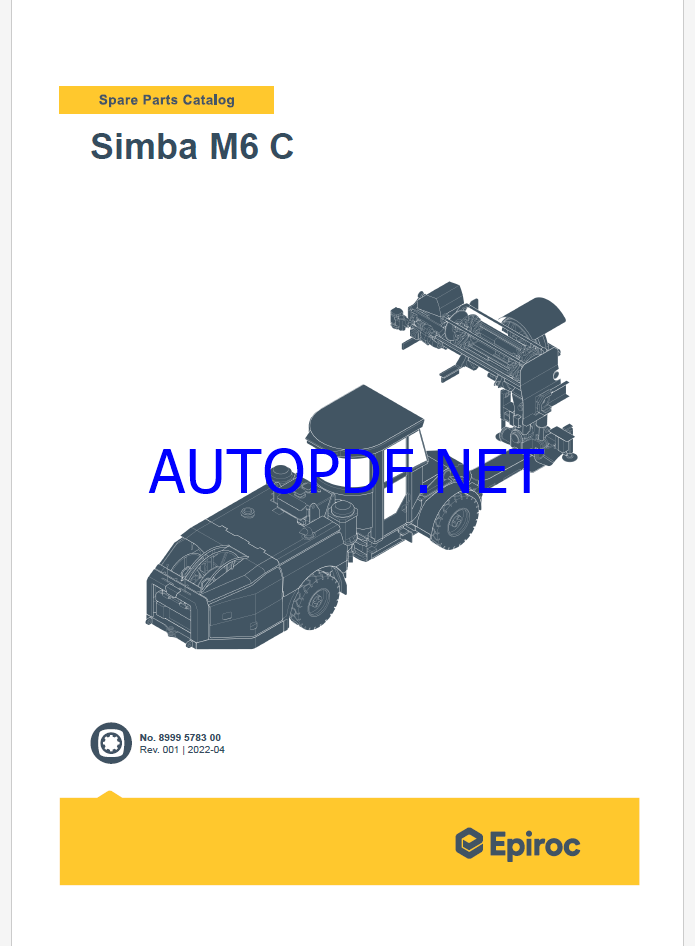 Epiroc Simba M6 C Spare parts catalogEpiroc Simba M6 C Spare parts catalog