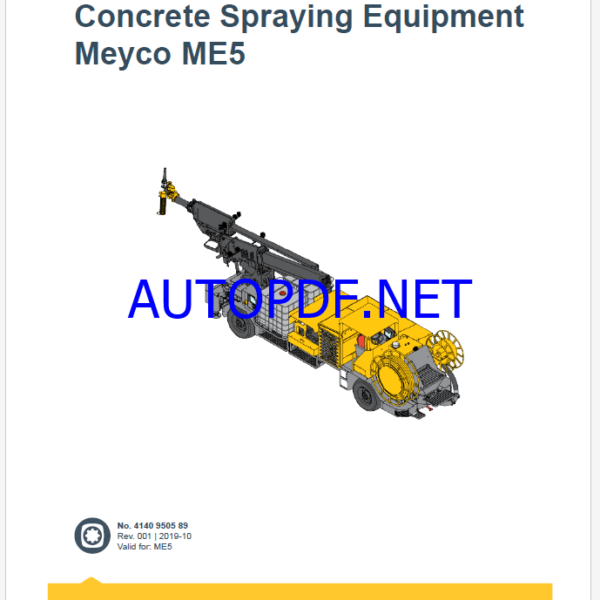 Epiroc Concrete Spraying Equipment MEYCO ME5 Spare parts catalog