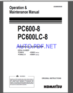 Komatsu PC290LC-8,PC290NLC-8 HYDRAULIC EXCAVATOR Operation and Maintenance Manual(UEAM005100)