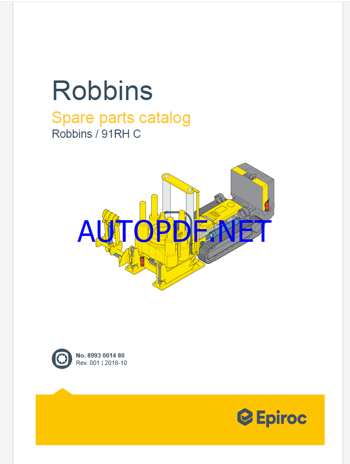 Epiroc Robbins 91RH C Spare parts catalog