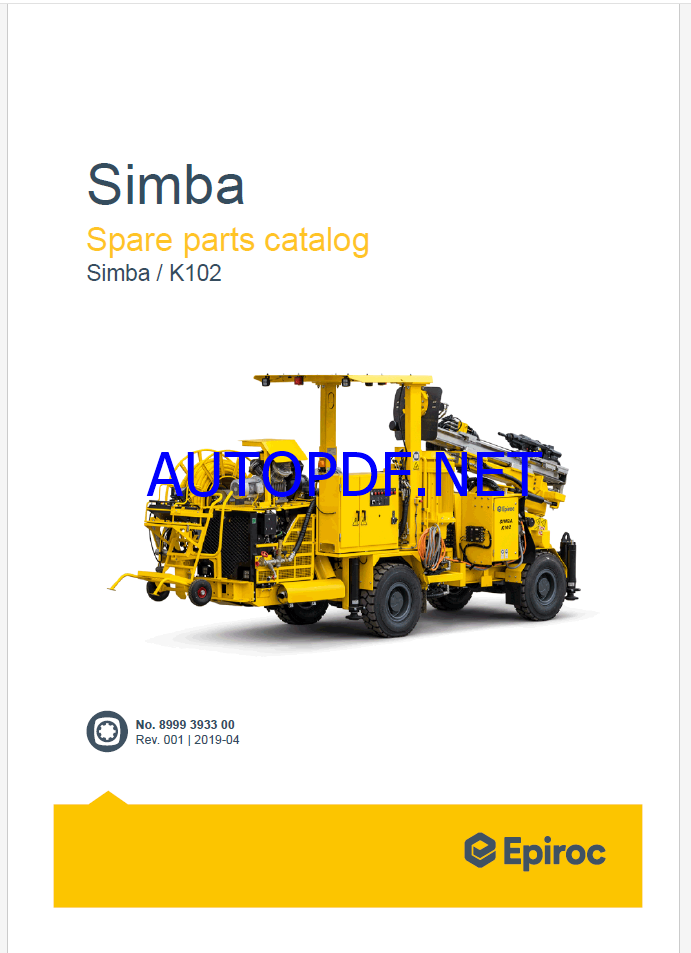 Epiroc Simba K102 Spare parts catalog