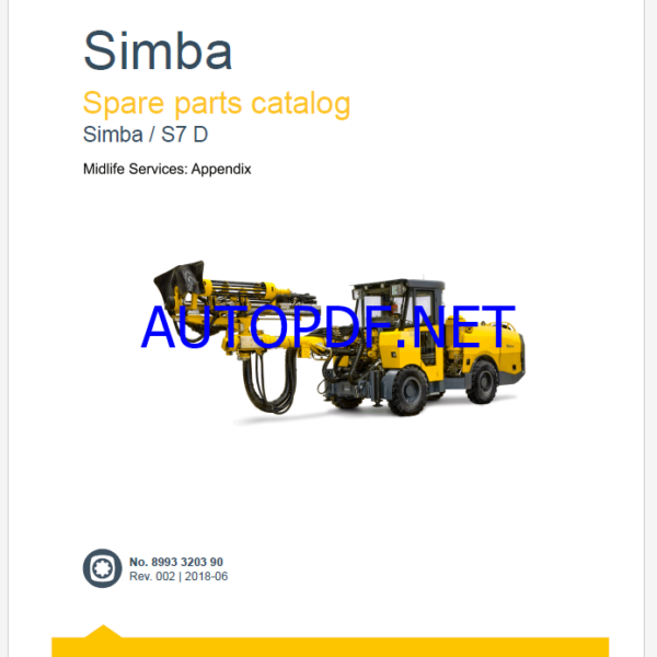 Epiroc Simba S7 D Spare parts catalog