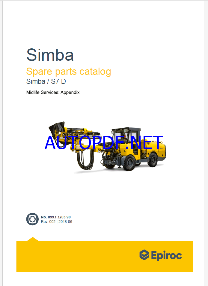 Epiroc Simba S7 D Spare parts catalog