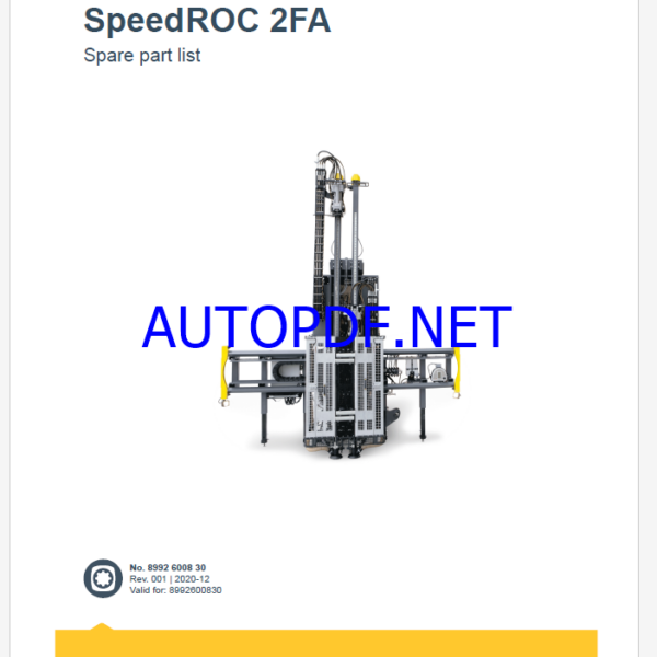 Epiroc SpeedROC 2FA Spare parts catalog