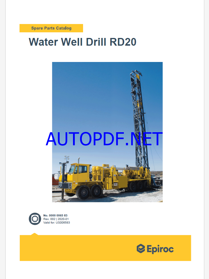 Epiroc Water Well Drill RD20 Spare parts catalogEpiroc Water Well Drill RD20 Spare parts catalog