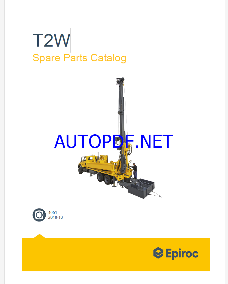 Epiroc Water Well Drill T2W Spare parts catalog