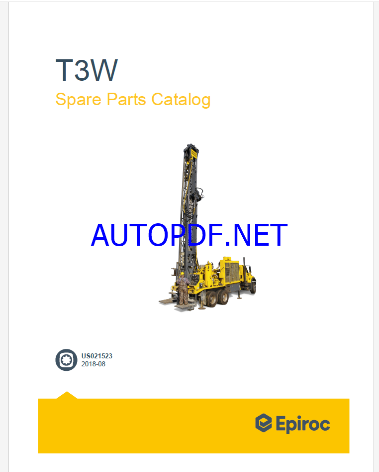 Epiroc Water Well Drill T3W Spare parts catalog