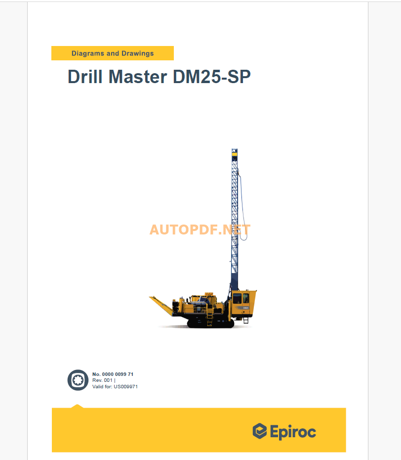 Epiroc Drill Master DM25-SP Diagrams and Drawings Manual