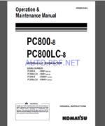 Komatsu PC800-8,PC800LC-8 HYDRAULIC EXCAVATOR Operation and Maintenance Manual(UEAM005404)