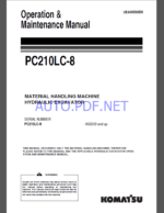 Komatsu PC210LC-8 HYDRAULIC EXCAVATOR Operation and Maintenance Manual(UEAM005800)