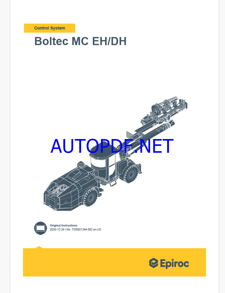 Epiroc Boltec MC EH-DH Control System Manual