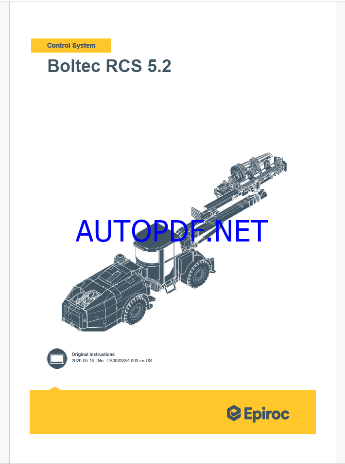 Epiroc Boltec RCS 5.2 Control System Manual