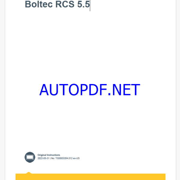 Epiroc Boltec RCS 5.5 Control System Manual